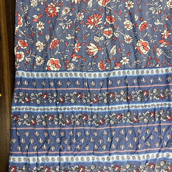 Old Navy Size XL Plus Size Blue, Pink, Floral Paisley Dress V neck Midi/Maxi - Picture 8 of 14